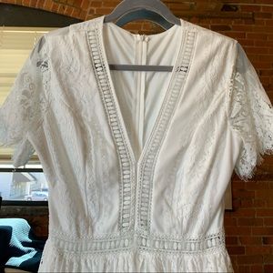 White lace maxi dress